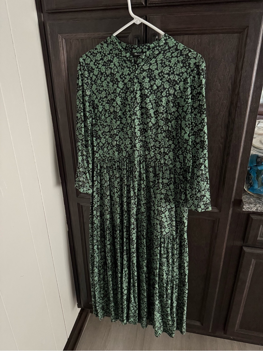 Madewell Women's Green Floral Midi Dress